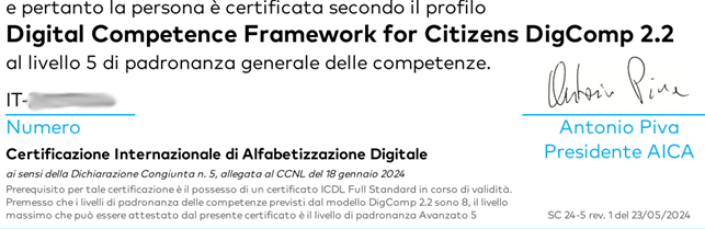 certificazione internazionale di alfabetizzazione digitale